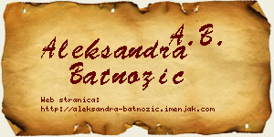 Aleksandra Batnožić vizit kartica